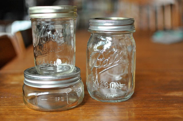 6 oz TAPERED Glass Stash and Spice Storage Jar