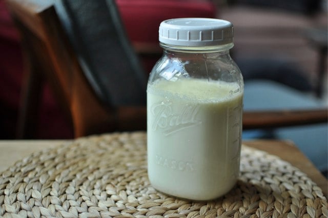 This milk still had a piece of plastic in the handle that hadn't