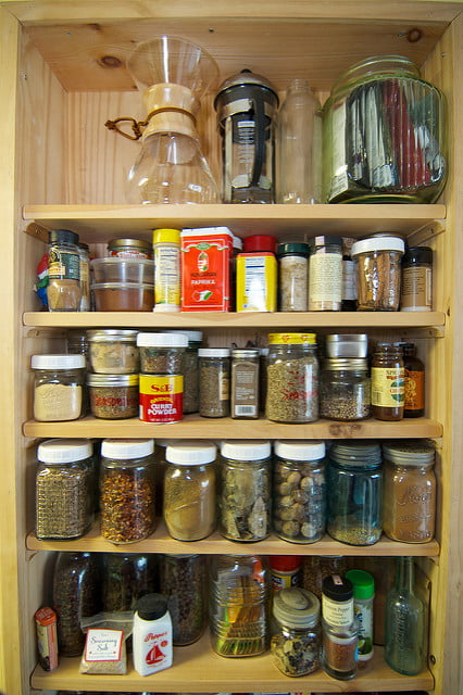 Magnetic Spice Racks and Organic Filled Spice Jars