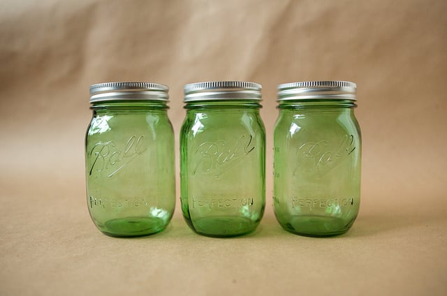 BALL MASON JAR - 16 oz PINT ~ Purple Blue Pink Green ~ GLASS ~ Regular  Mouth