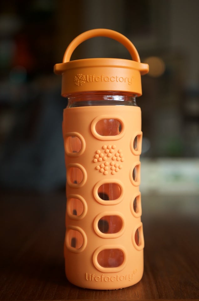 Lifefactory Glass Water Bottle with Classic Cap and Silicone