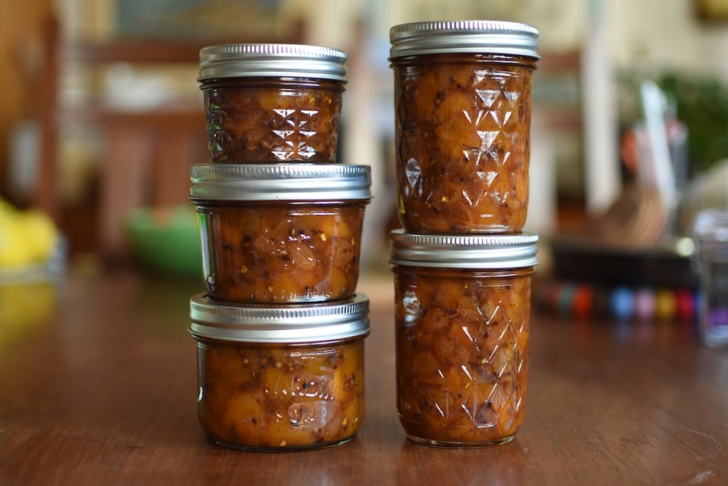 Peach Chutney With Toasted Whole Spices Food In Jars