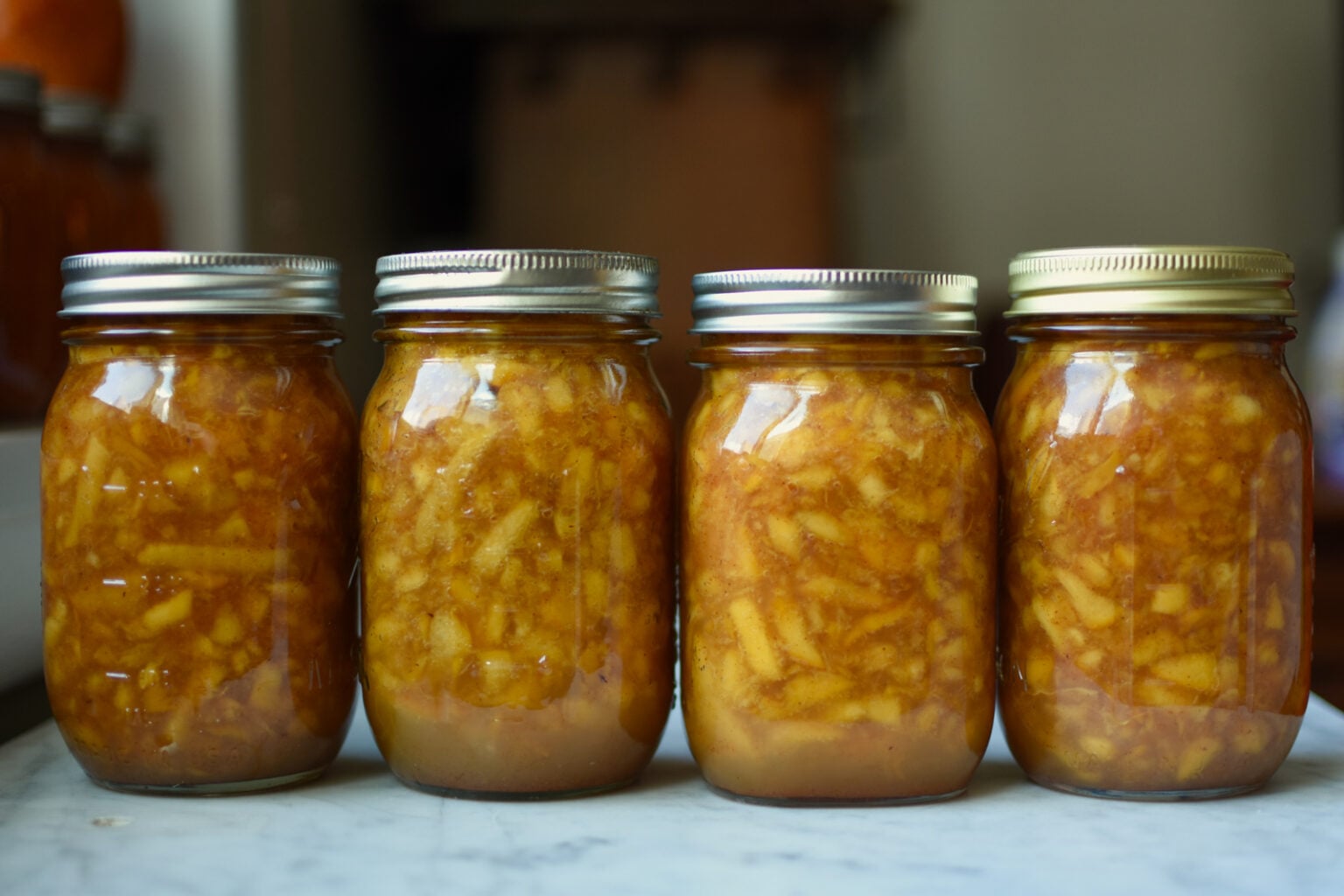 Sugar Free Peach Jam Food in Jars