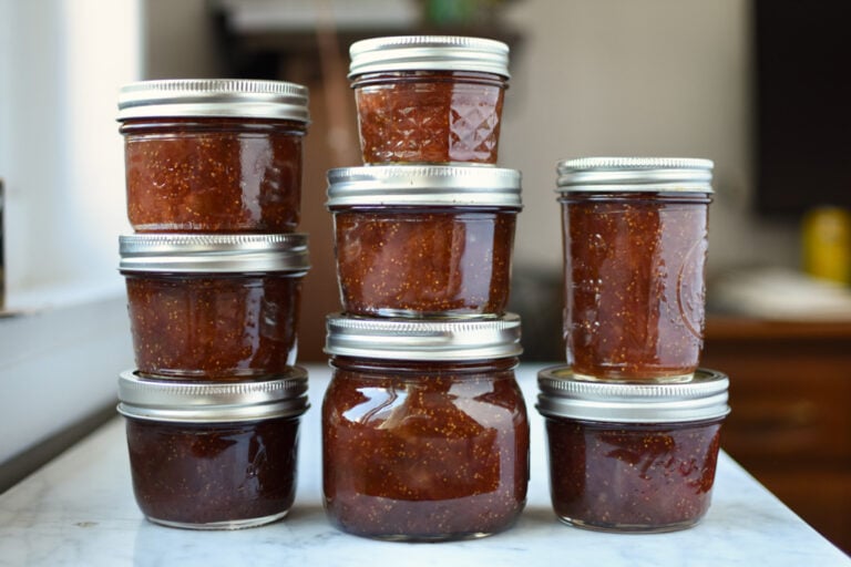 Three Ingredient Fig Jam for Canning Food in Jars